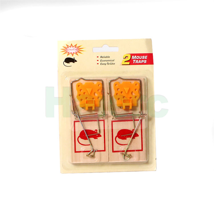 Haierc Con chuột gỗ có thể tái sử dụng bẫy chuột mục tiêu chuột Spring Bẫy chuột Nhanh HC2217BS-1
