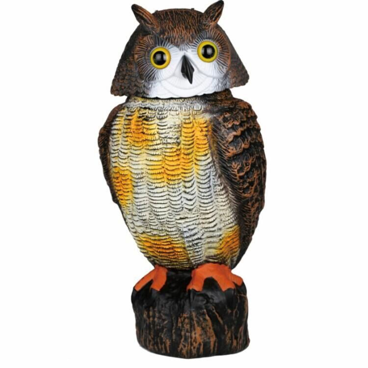Haierc Cú lùn Tự nhiên Đầu tròn Moveable Owl Pest Control HC1615