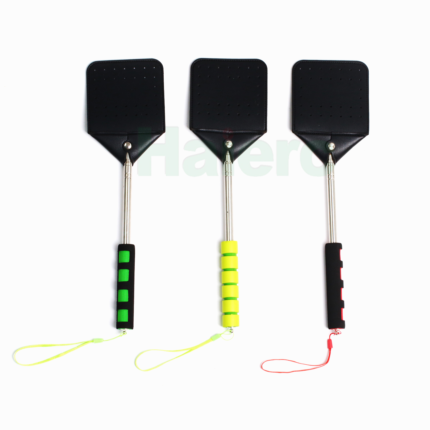 Haierc Tay cầm mới Có thể thu vào được Fly Swatter thủ công Có thể kéo dài Fly Swatter