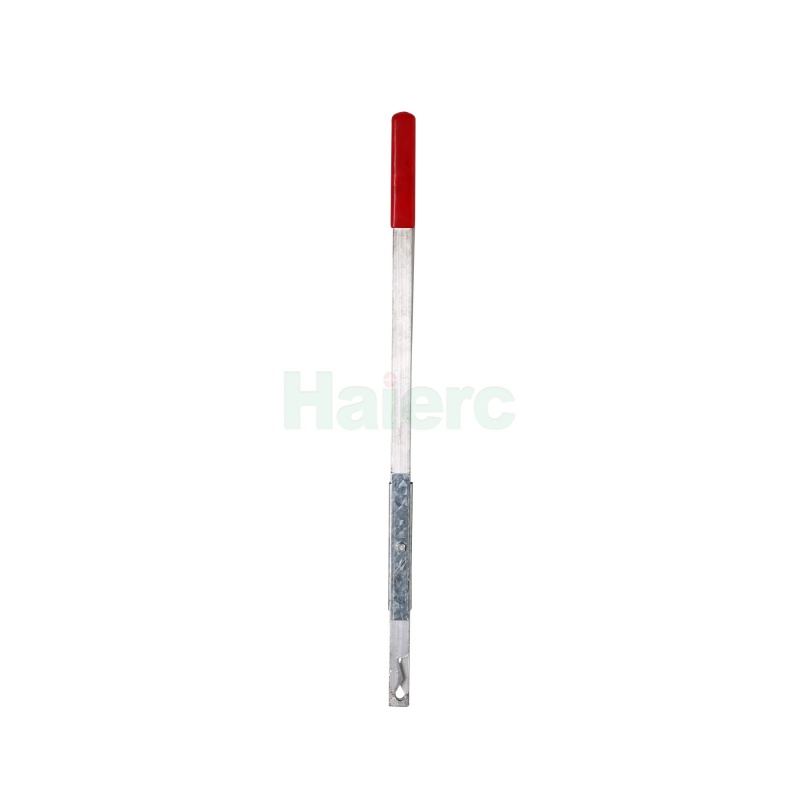 Công cụ phụ trợ thiết lập bẫy chân lò xo X HC2715, cán kim loại dài 60,5 cm với tay cầm đỏ dùng để thao tác bẫy