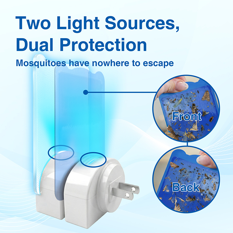 Đèn tiêu diệt muỗi bằng tia UV hai mặt Haierc với 8 hạt LED UV và thẻ keo dính thay thế