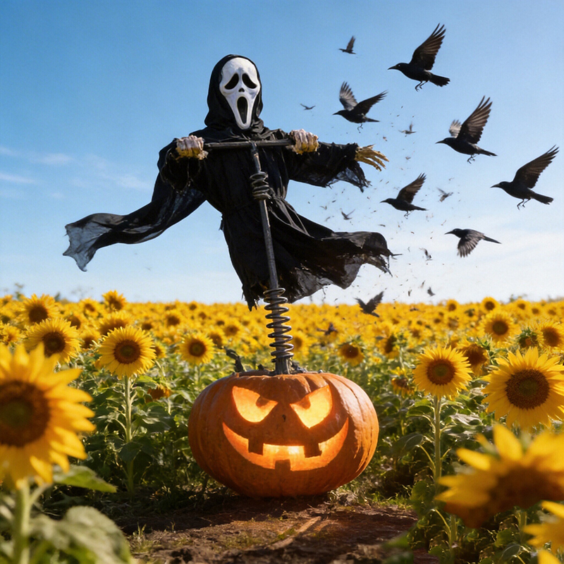 Bù nhìn đuổi chim ngoài trời kiểm soát dịch hại vườn, bù nhìn chân thật cho trang trại, vườn cây, sân HC1642